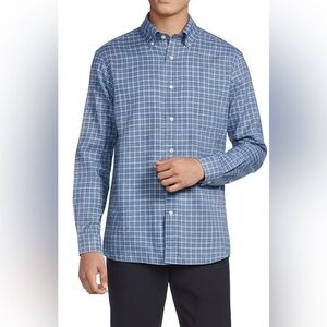 Daniel Cremieux Button Down Shirt-XXL/TTG-Men’s Navy Blue and White Plaid